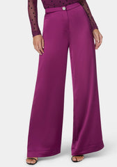High Waist Satin Wide Leg Pant