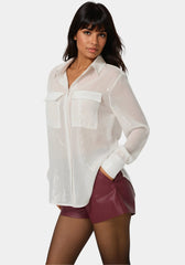 Sequin Long Sleeve Blouse