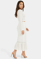 2-Piece Crochet Top Tiered Skirt Set