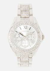 Crystal Bezel Link Roman Numeral Watch