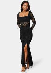 Lace Illusion Maxi Dress
