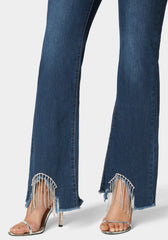 Flare Pant With Rhinestone Fringe