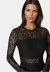 Bandeau Scallop Lace Pencil Dress