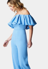 Off Shoulder Ruffle Jumpsuit
