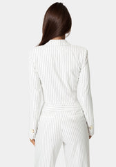 Tailored Cropped Pinstripe Blazer