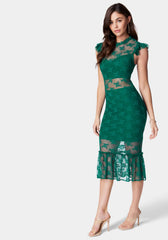 Illusion Lace Midi Dress