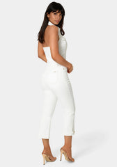 Ankle Length Bootcut Denim Jumpsuit