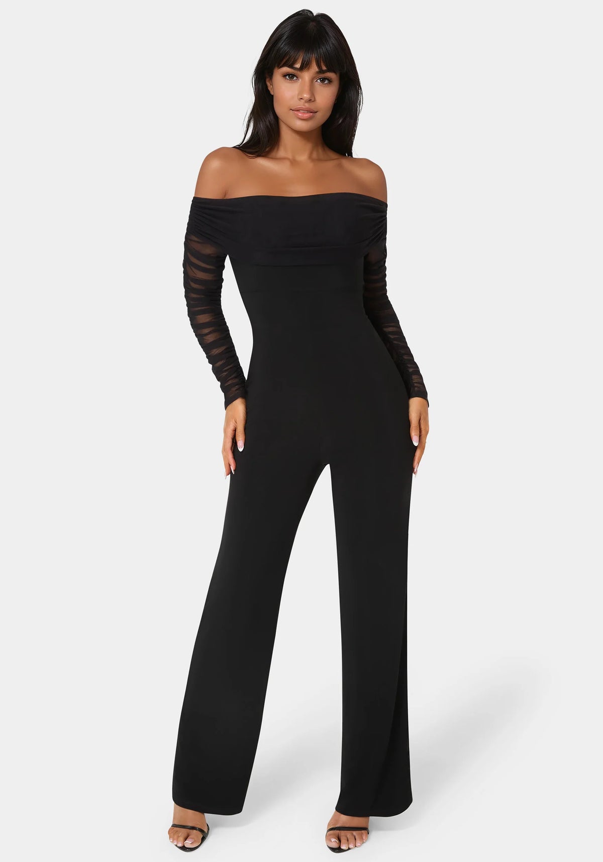 Off Shoulder Ruched Jumpsuit