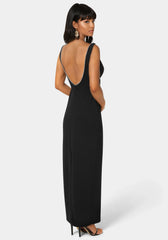 Square Neck Maxi Dress with Rhinestone