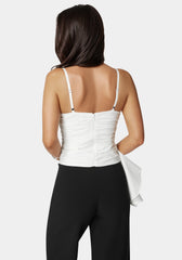 Poplin Asymmetric Ruffle Top