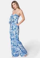 Linen Tie Front Ultra Wide Leg Jumpsuit