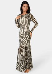 Long Sleeve Powermesh Dress