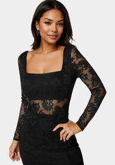 Lace Illusion Maxi Dress