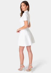 Fit and Flare Short Sleeve Bandage Dress