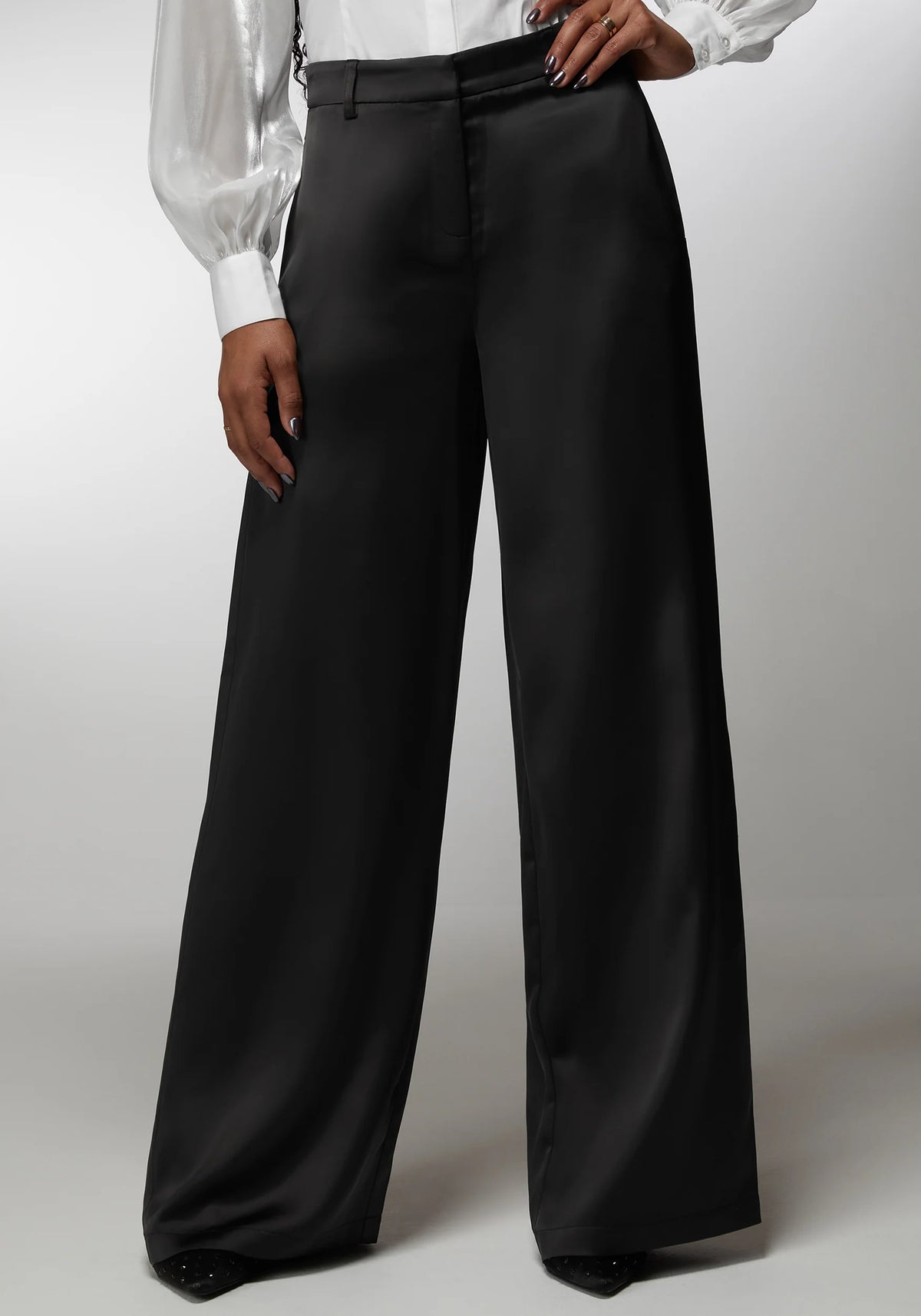 High Waist Satin Ultra Wide Leg Pant