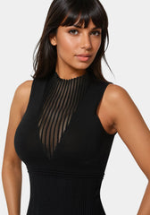 High Neck Shadow Knit Sweater