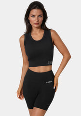Double Layer Front Seamless Crop Tank