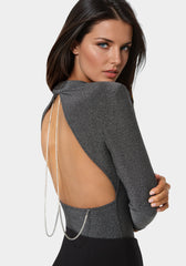 Glittery Back Jewel Bodysuit