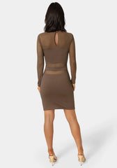 Illusion Mesh Mini Dress